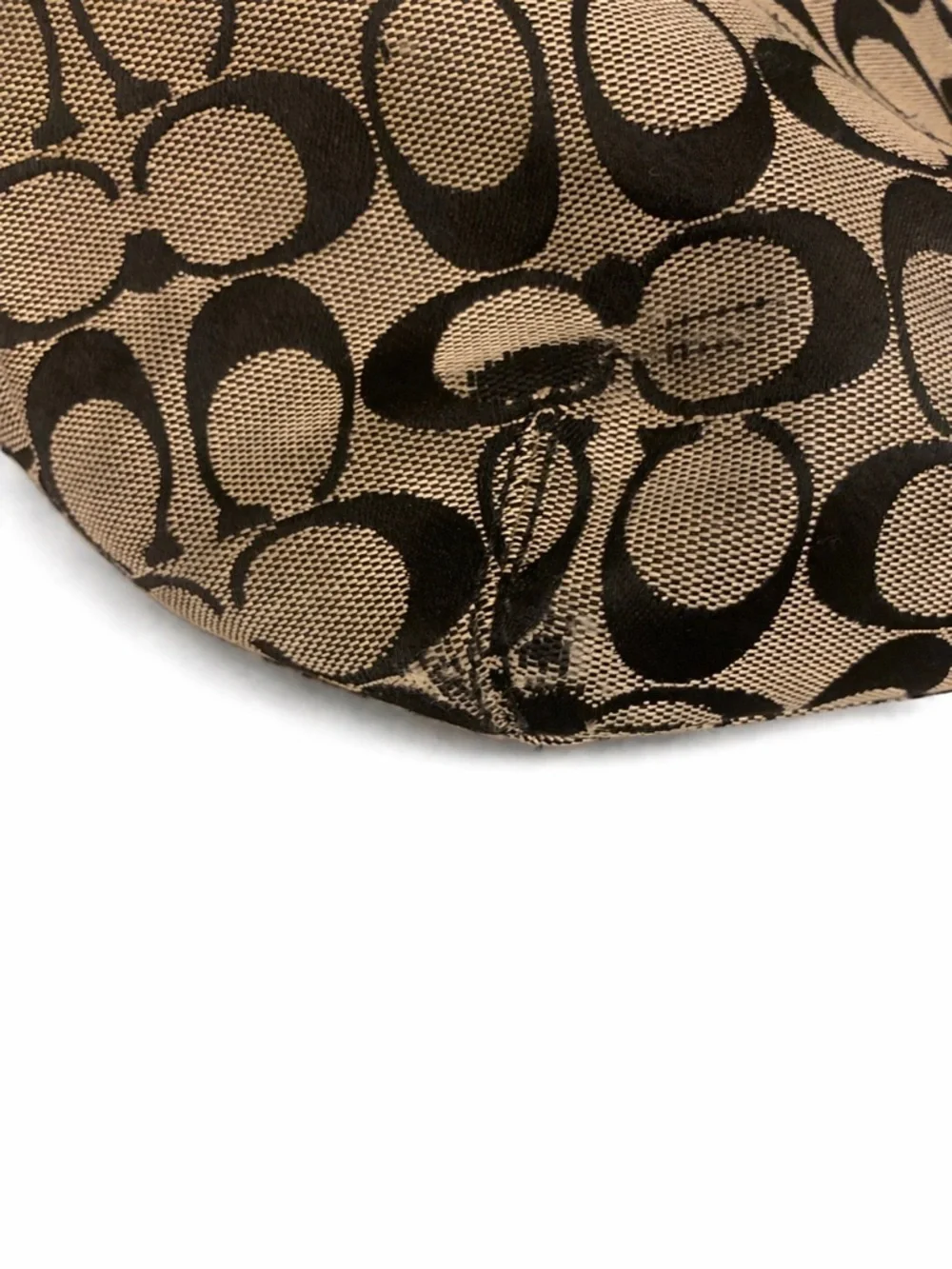 Coach Y2K Soho Pleated Signature C Canvas Leather Trim Tote Shoulder Bag